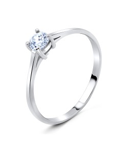 Silver Ring Little CZ Stone 4mm. CSR-150-4